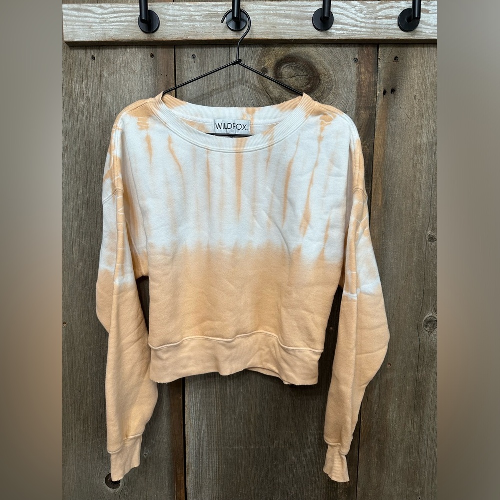 Wildfox Regal Sweatshirt Melon Wash Tie Dye Cropped Crewneck Size Medium Women’s